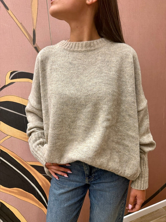 Maglia rasata - BEIGE