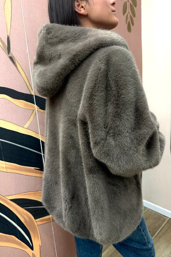 Pelliccia con cappuccio - TORTORA