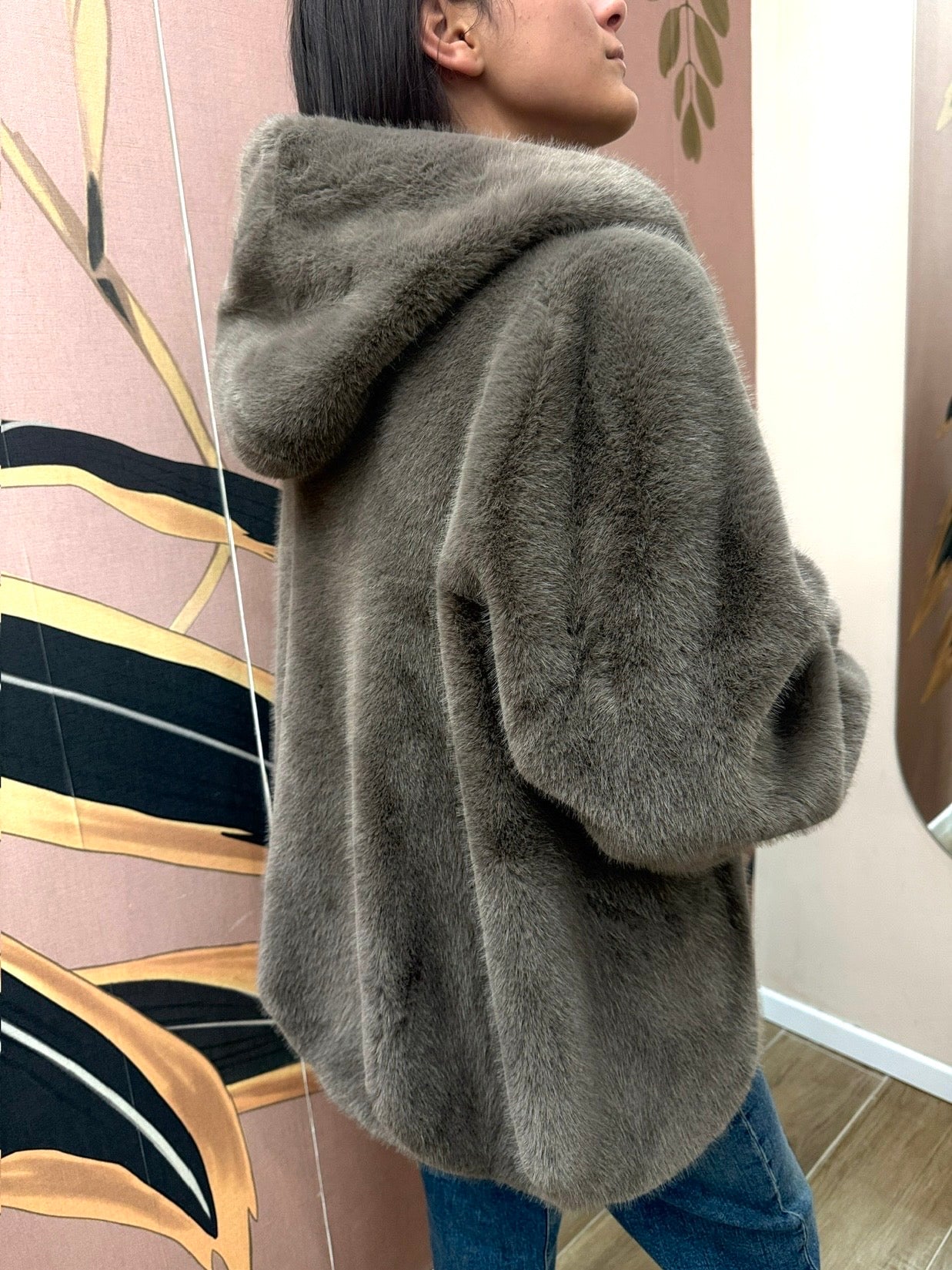 Pelliccia con cappuccio - TORTORA