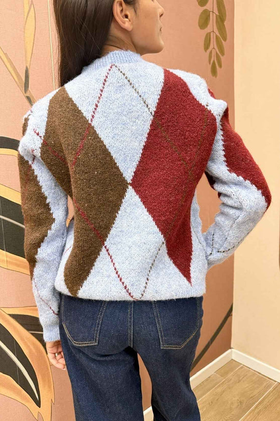 Maglia rombi - CELESTE