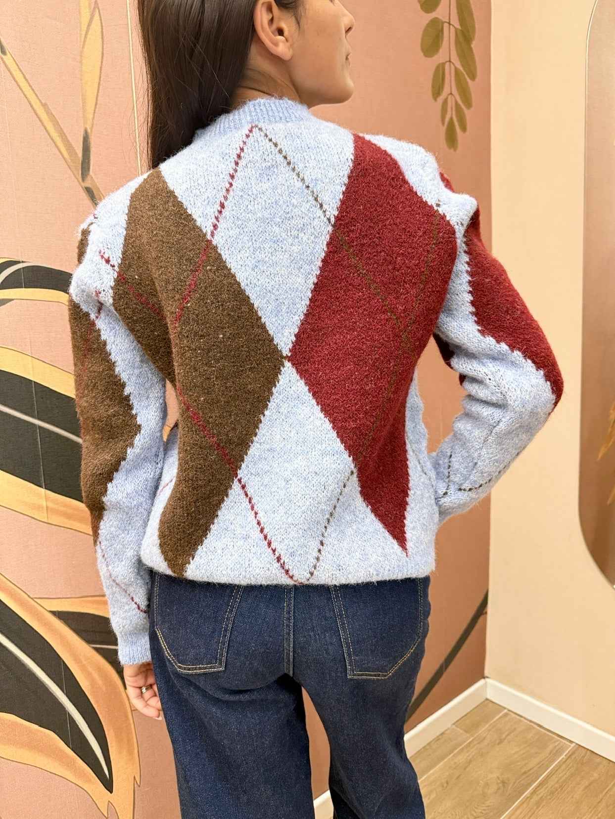 Maglia rombi - CELESTE