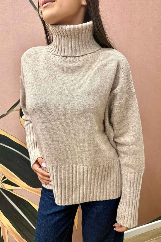 Maglia collo alto 100%lana - CASTORO