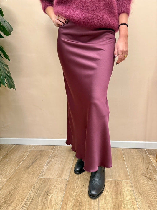 Gonna satin lunga - VINO