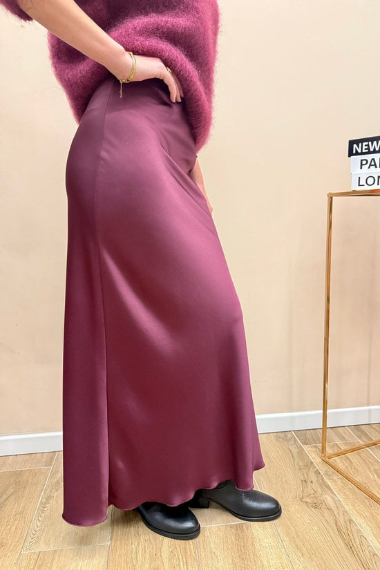 Gonna satin lunga - VINO