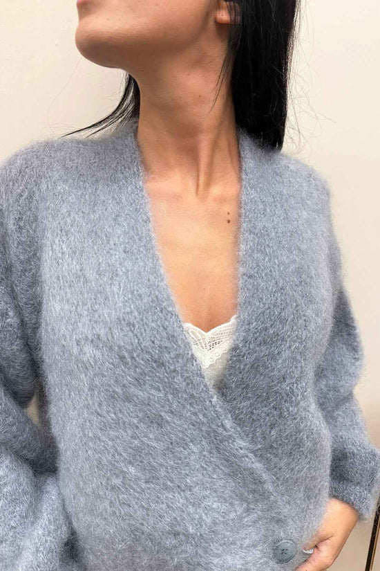 Cardigan mohair - GRIGIO