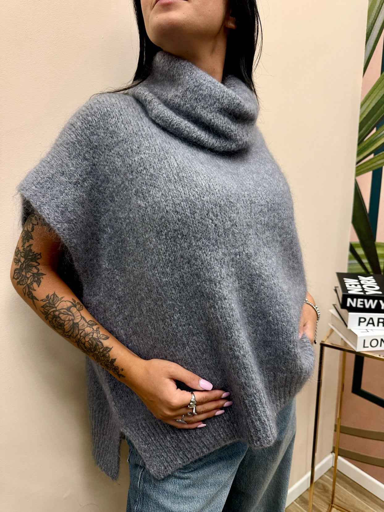 Gilet in mohair - GRIGIO