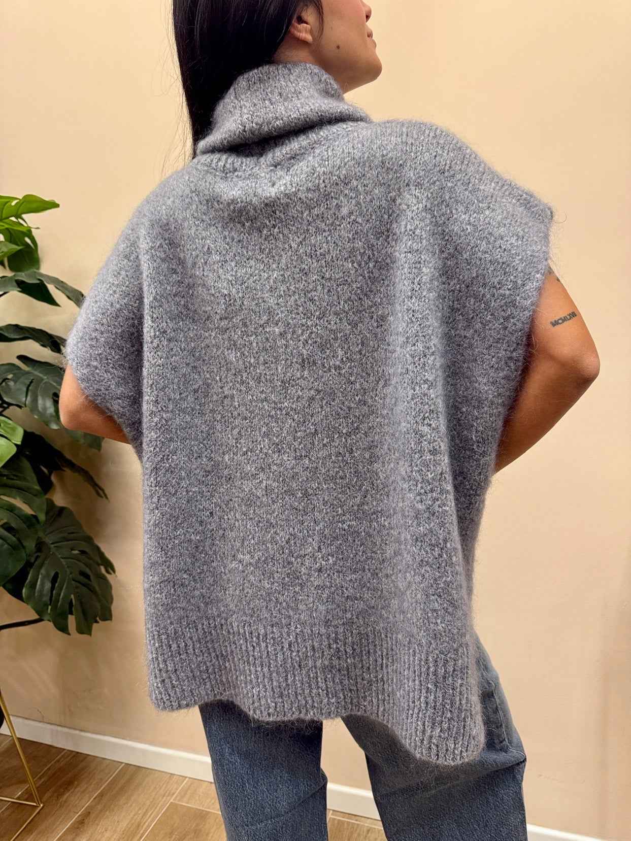 Gilet in mohair - GRIGIO