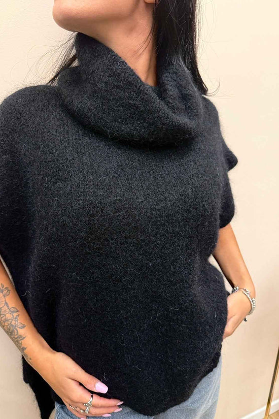 Gilet in mohair - NERO