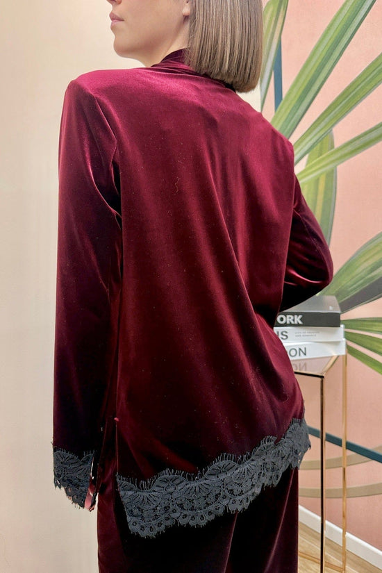 Giacca velluto c/pizzo - BORDEAUX