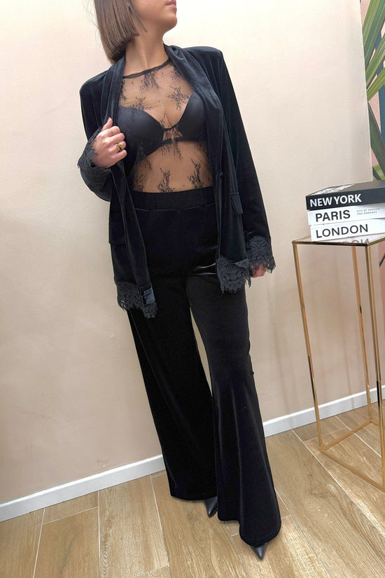 Pantalone velluto - NERO