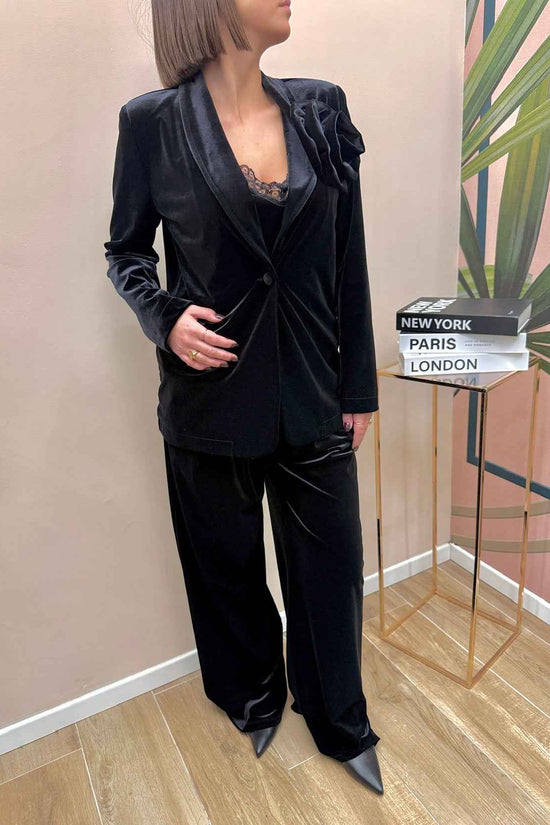 Pantalone ciniglia - NERO