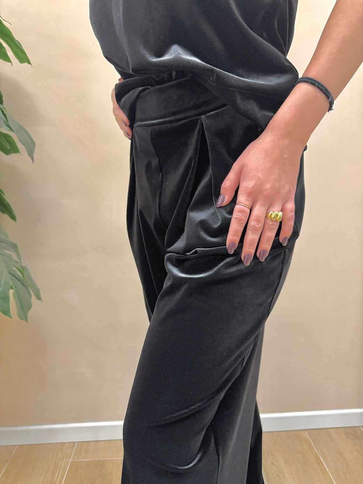 Pantalone ciniglia - NERO