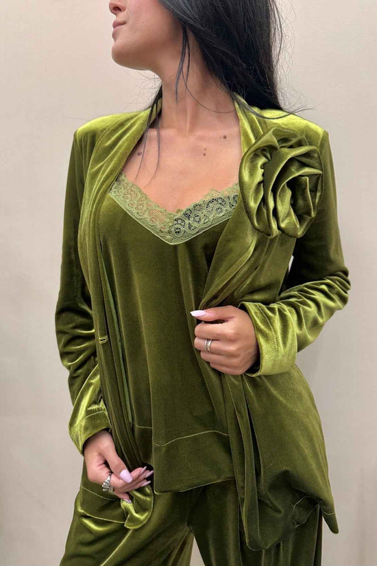 Top in ciniglia c/pizzo - OLIO