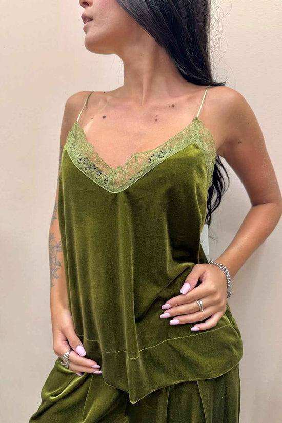 Top in ciniglia c/pizzo - OLIO