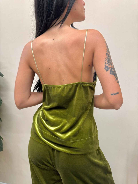 Top in ciniglia c/pizzo - OLIO