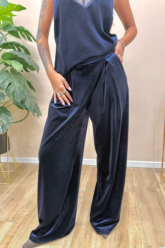 Pantalone ciniglia - BLU