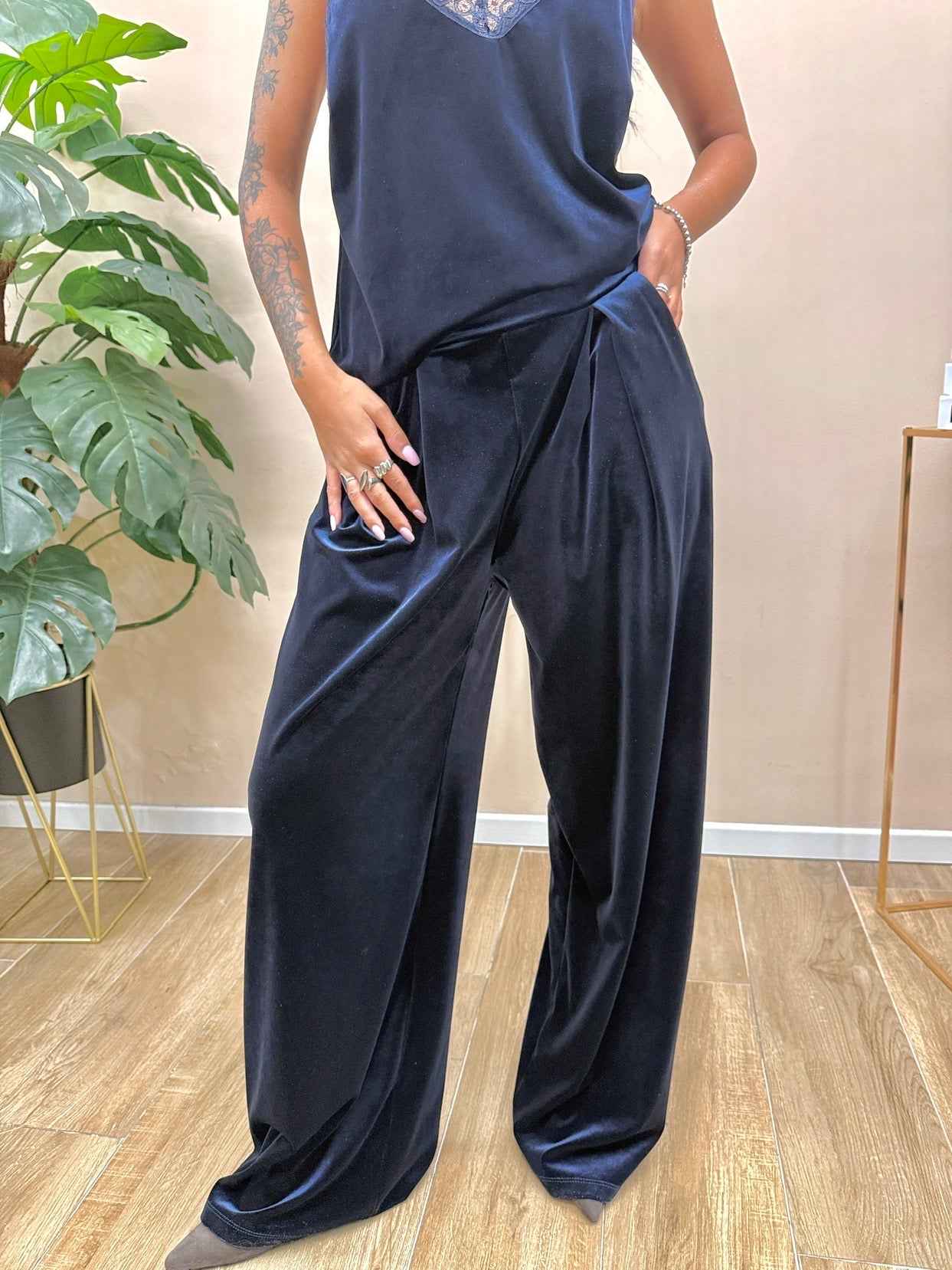 Pantalone ciniglia - BLU