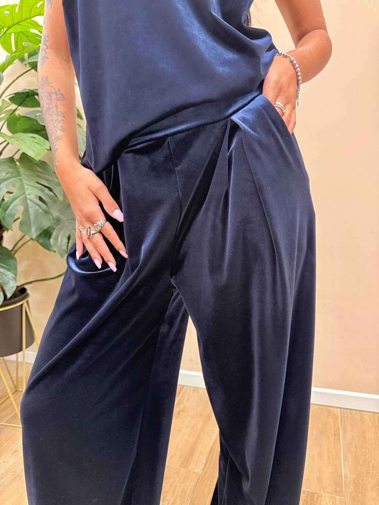 Pantalone ciniglia - BLU
