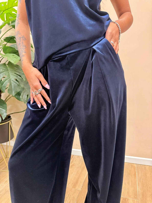 Pantalone ciniglia - BLU