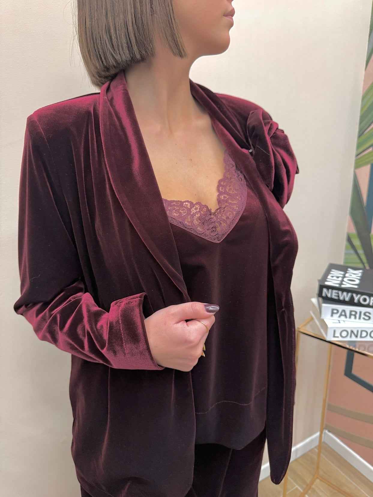 Top in ciniglia c/pizzo - BORDEAUX