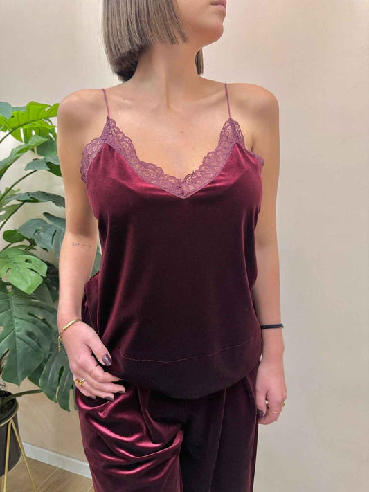 Top in ciniglia c/pizzo - BORDEAUX