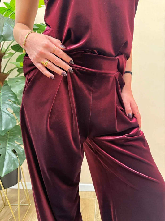 Pantalone ciniglia - BORDEAUX