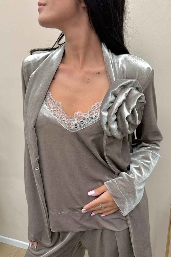 Top in ciniglia c/pizzo - FANGO