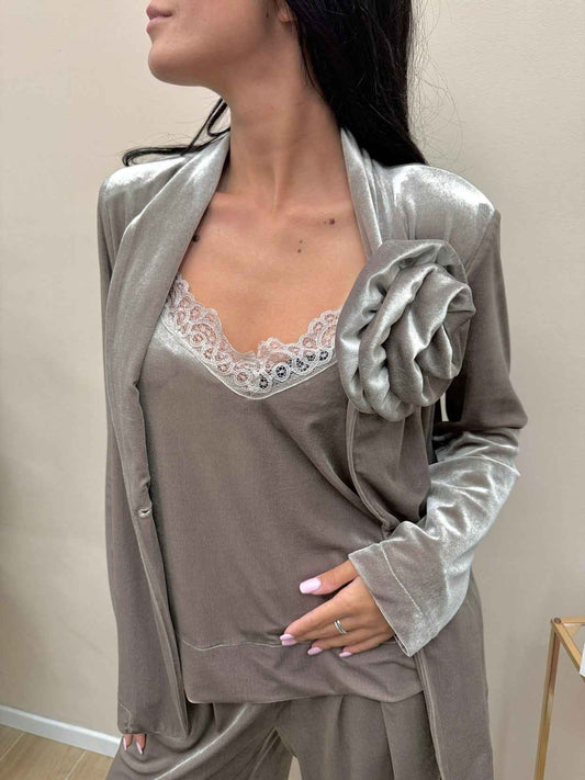 Top in ciniglia c/pizzo - FANGO