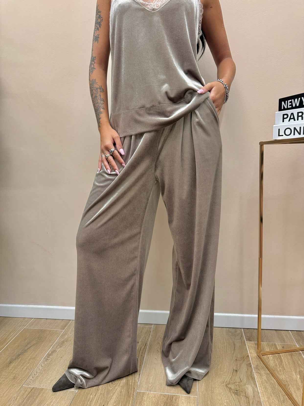 Pantalone ciniglia - FANGO