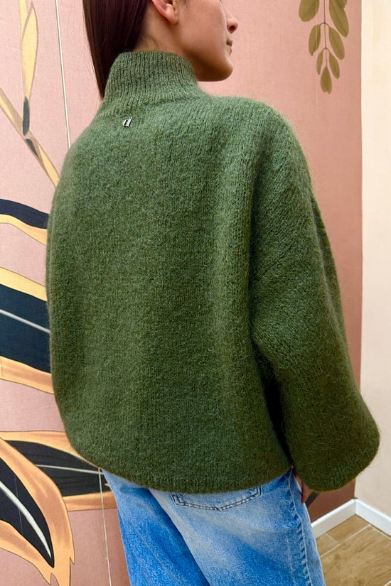 Pull mohair manica palloncino - MILITARE