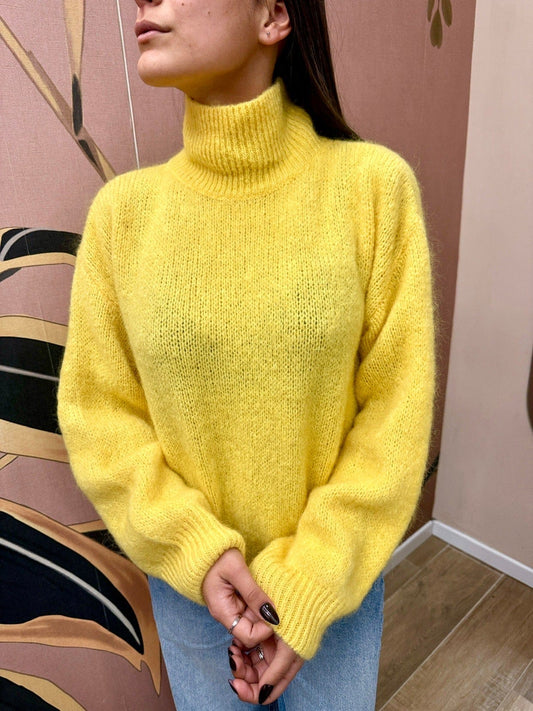 Pull mohair collo vulcano - GIALLO