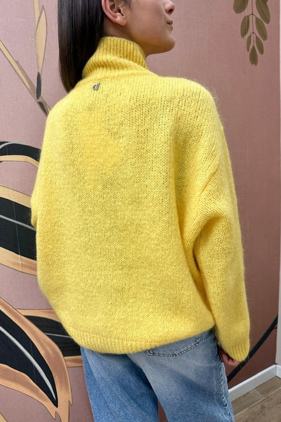 Pull mohair collo vulcano - GIALLO