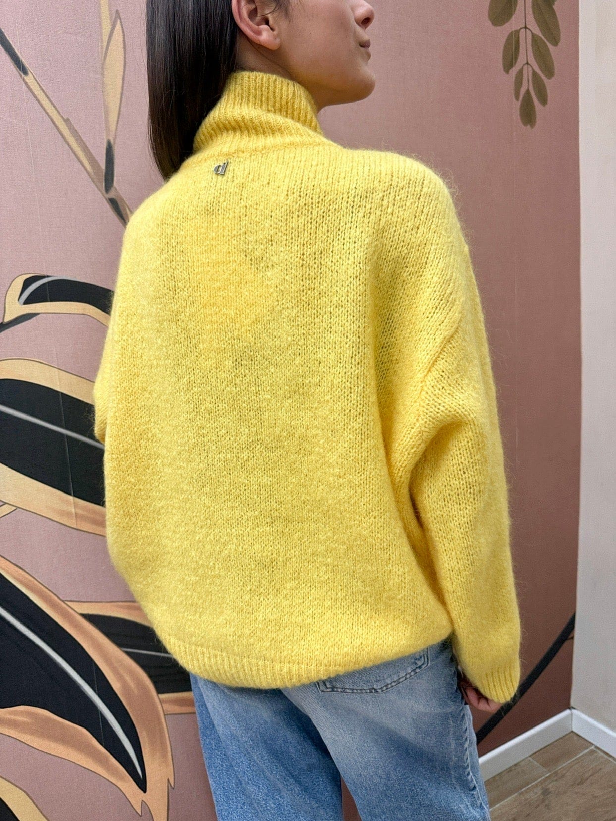 Pull mohair collo vulcano - GIALLO