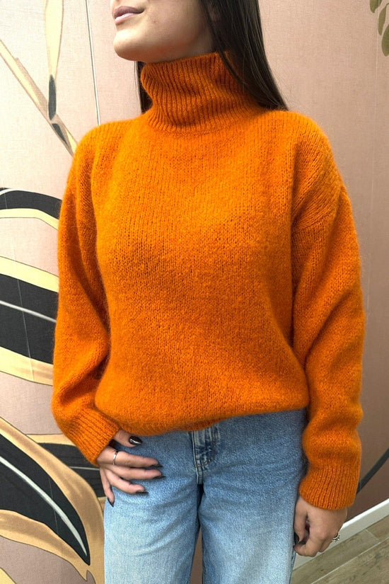 Pull mohair collo vulcano - ARANCIO