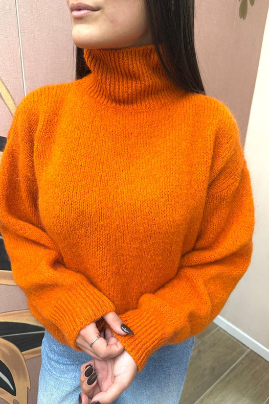 Pull mohair collo vulcano - ARANCIO