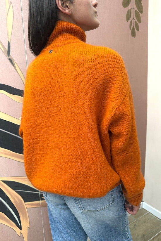 Pull mohair collo vulcano - ARANCIO
