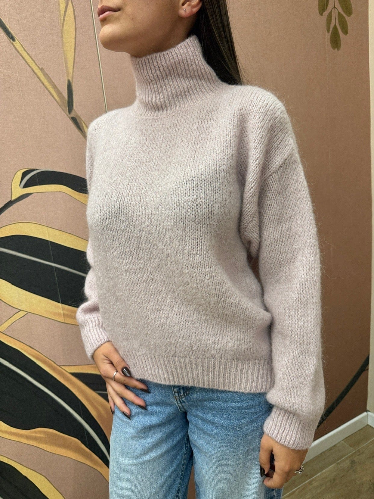 Pull mohair collo vulcano - ROSA