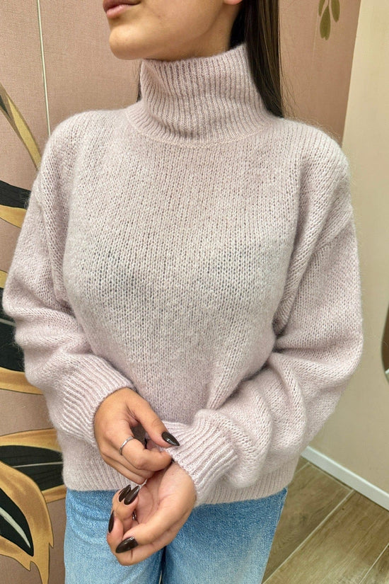 Pull mohair collo vulcano - ROSA