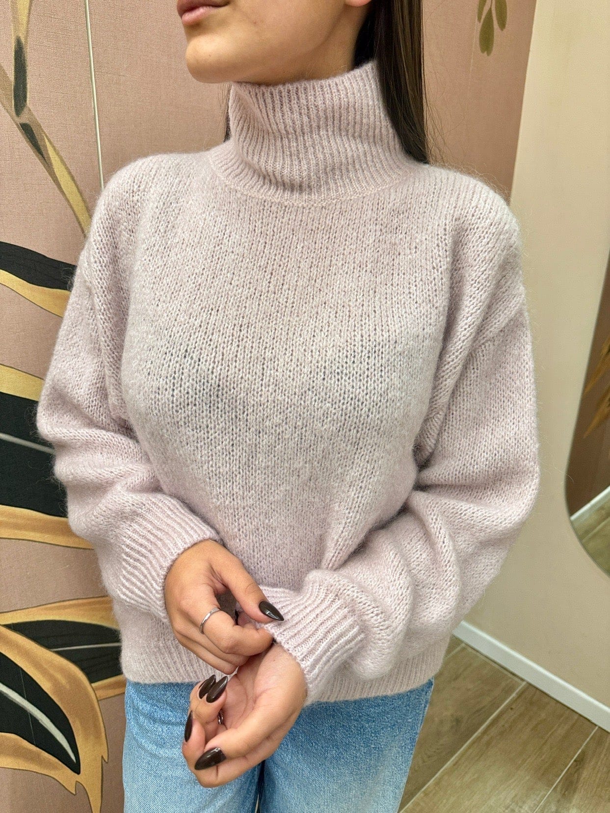 Pull mohair collo vulcano - ROSA