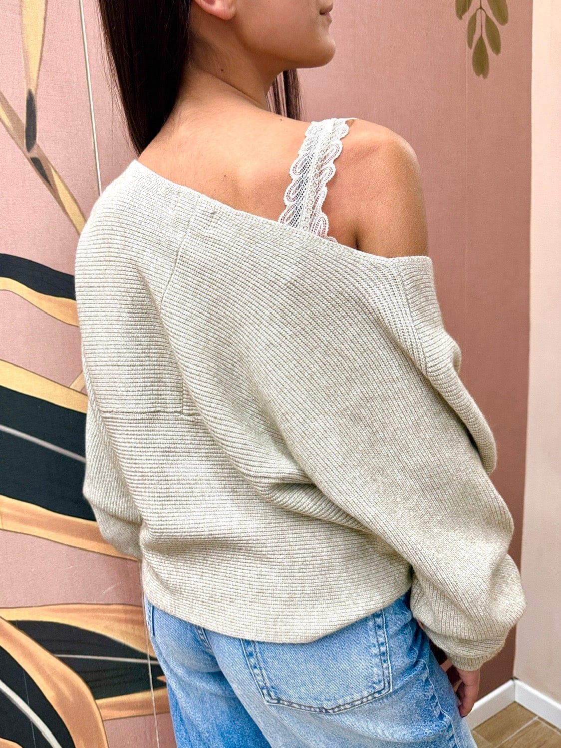 Maglia incrociata - BEIGE