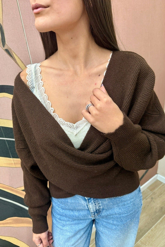 Maglia incrociata - MORO