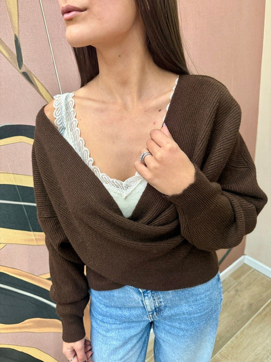 Maglia incrociata - MORO