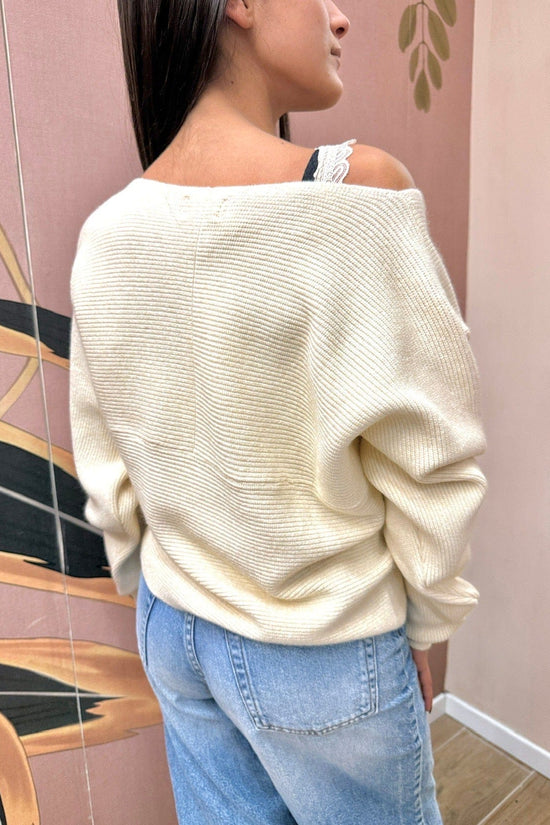 Maglia incrociata - CREMA