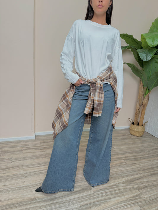 Blusa VIENNA in viscosa - MOKA