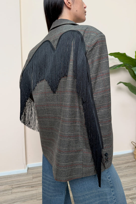 Giacca DALLAS con frange - NERO