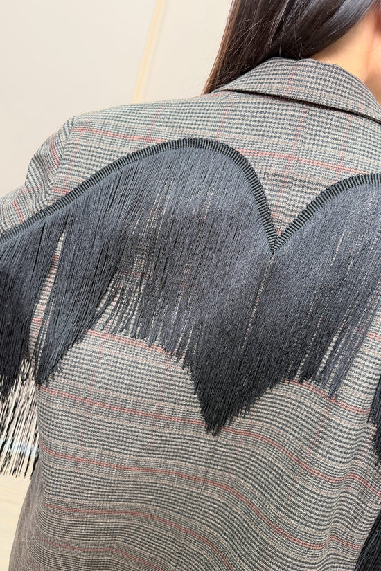 Giacca DALLAS con frange - NERO