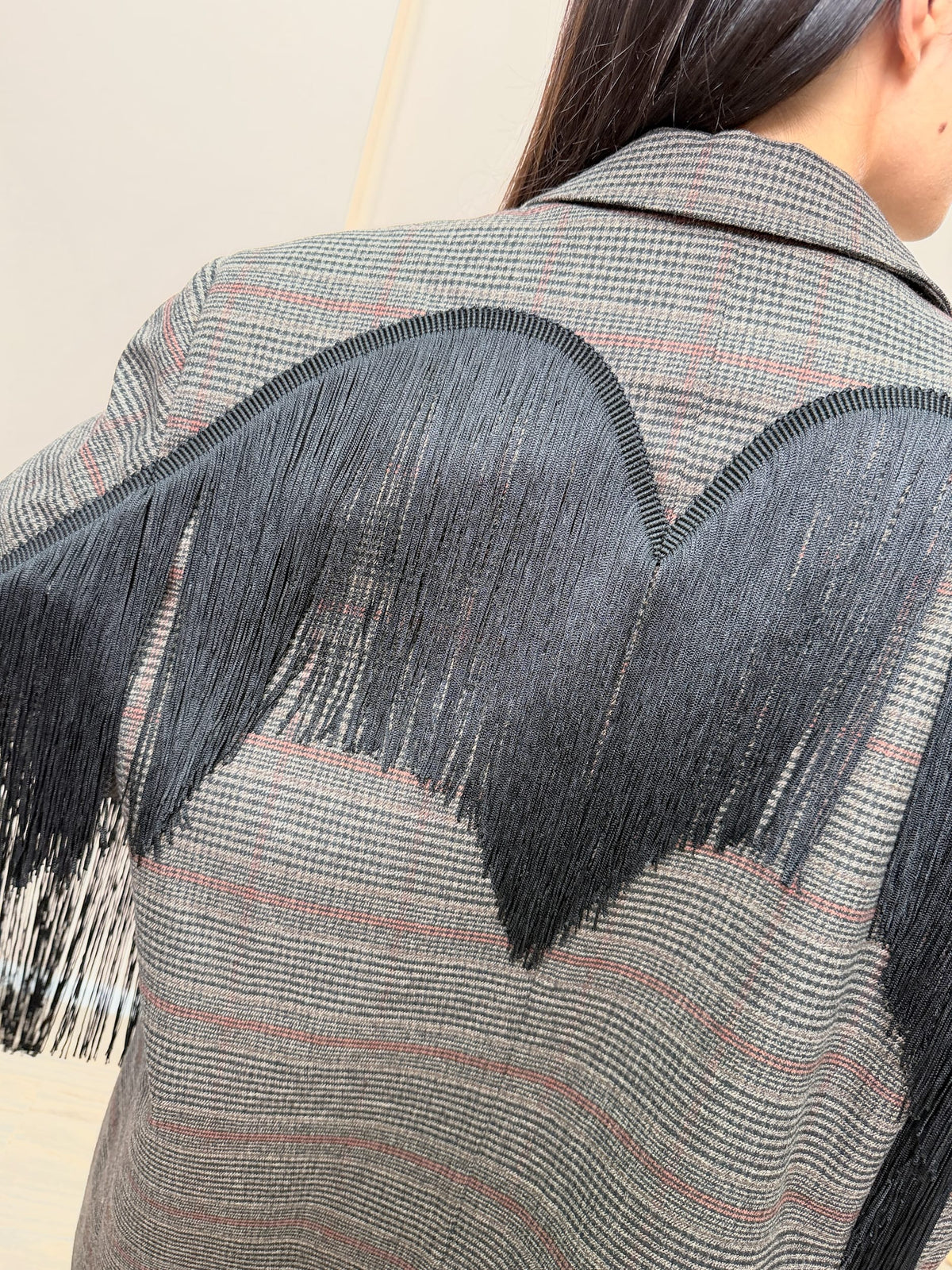 Giacca DALLAS con frange - NERO