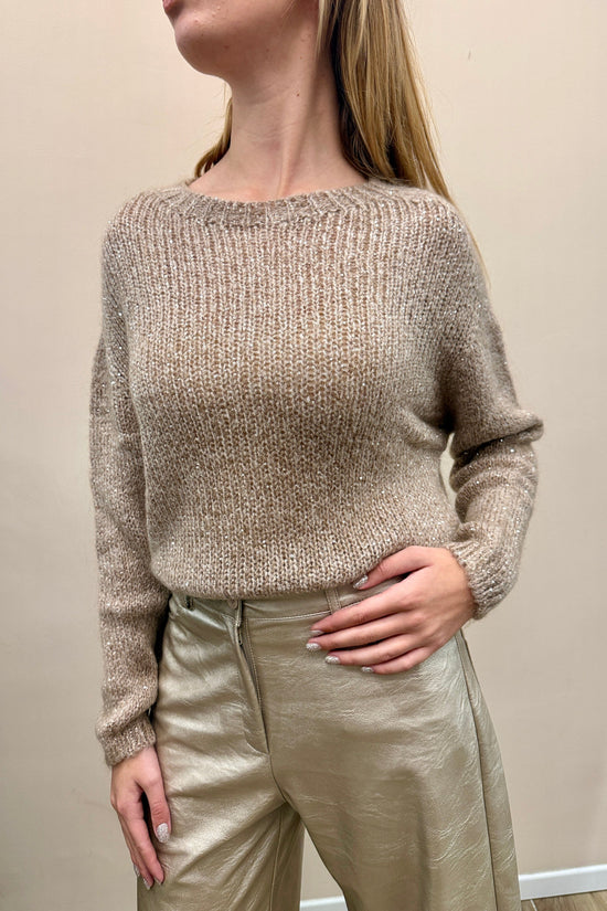 Pull paillettes - BEIGE