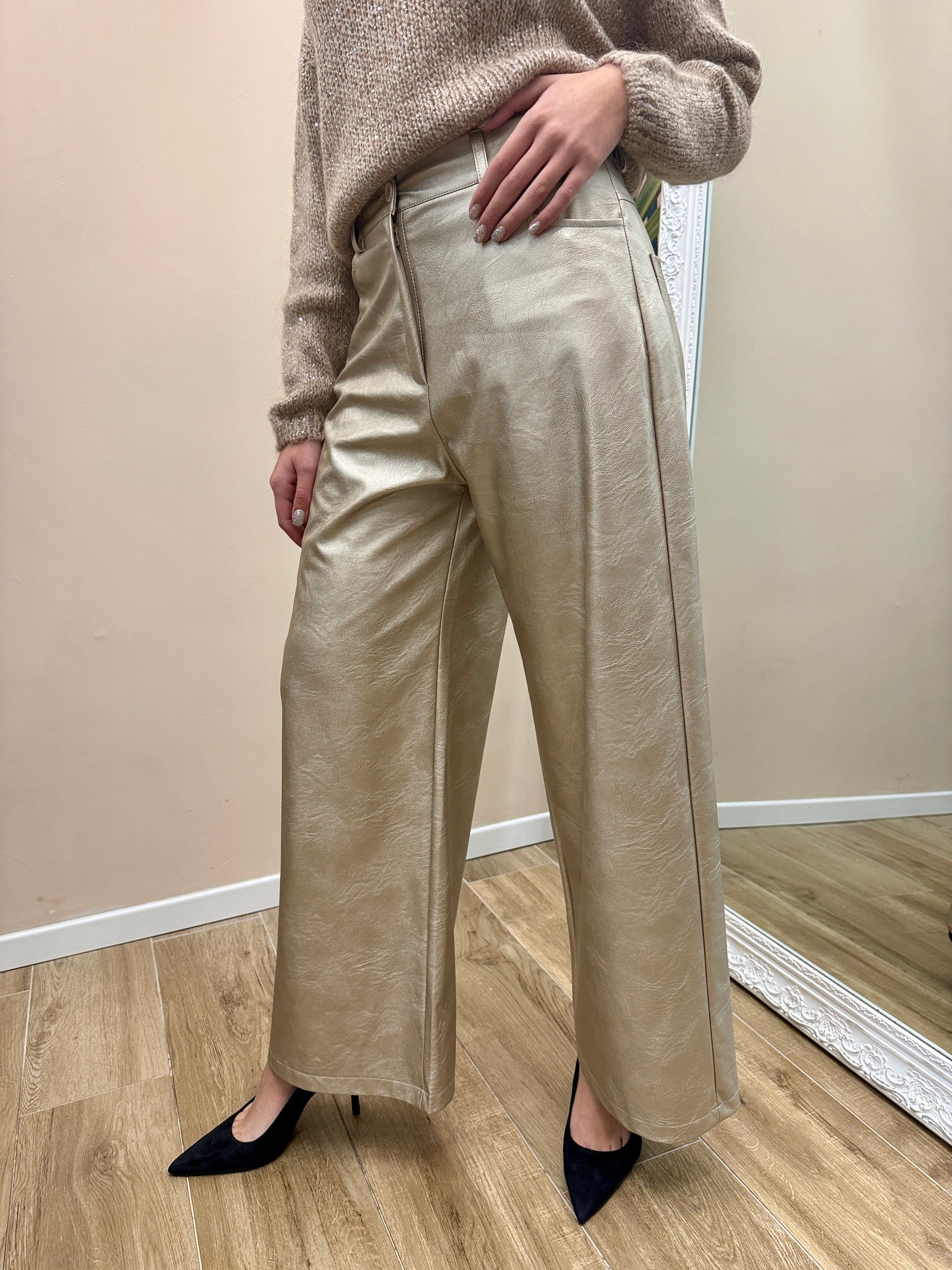 Pantalone Giusi metal - PLATINO