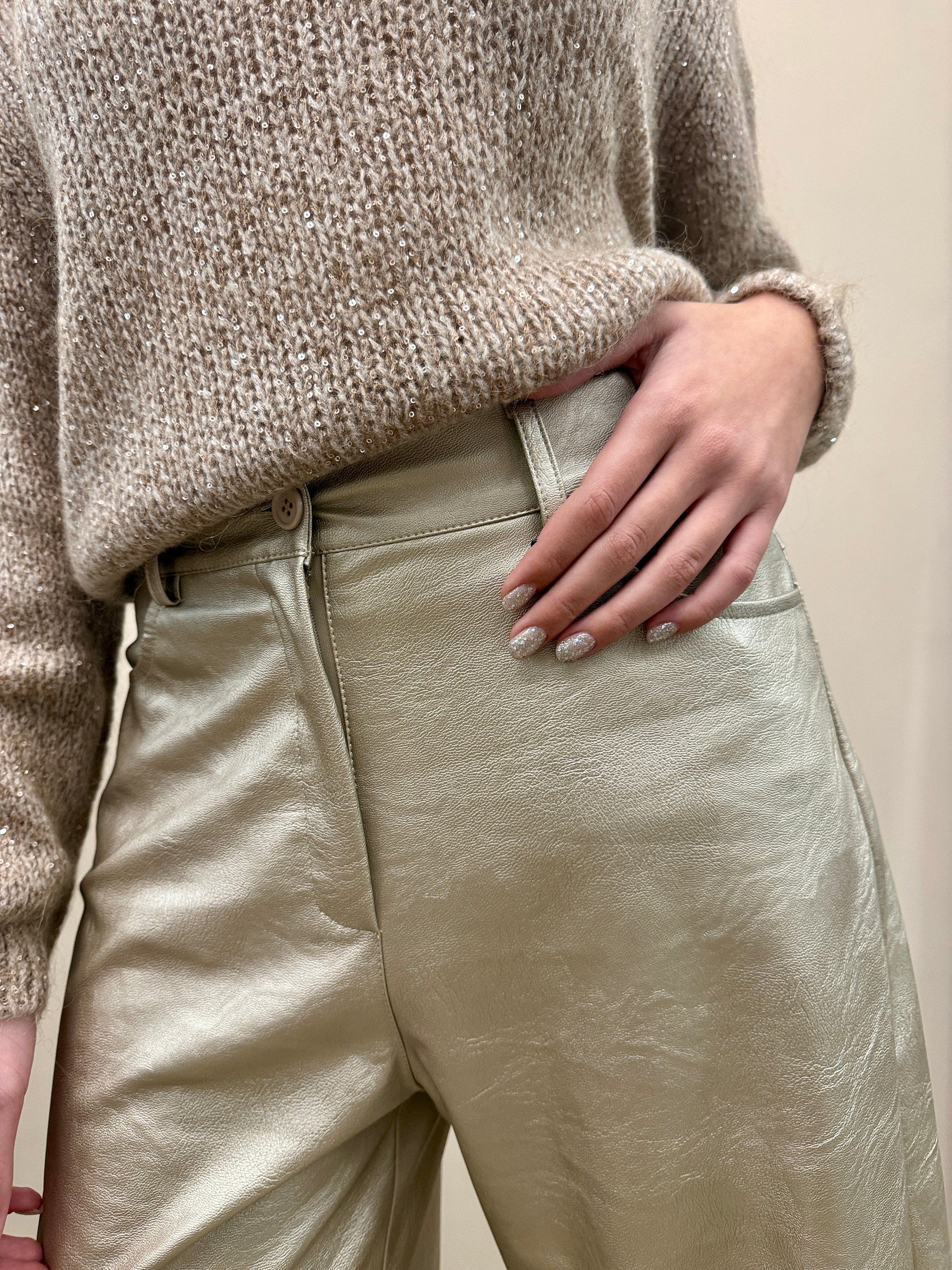 Pantalone Giusi metal - PLATINO